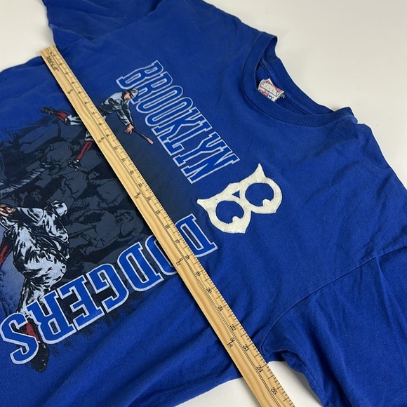 Brooklyn Dodgers MLB Vintage 90s Nutmeg Mills Blue Graphic T-Shirt - Size XL - Picture 8 of 8